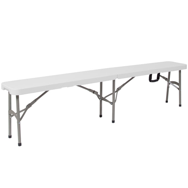 11inchW x 72inchL Bi-Fold Granite White Folding Bench with Carrying Handle