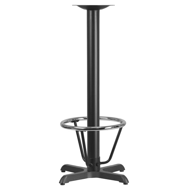 22inch x 22inch Restaurant Table X-Base with 3inch Dia. Bar Height Column & Foot Ring
