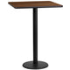 Walnut |#| 24inch Square Walnut Laminate Table Top with 18inch Round Bar Height Table Base