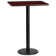 Mahogany |#| 24inch x 30inch Mahogany Laminate Table Top with 18inch Round Bar Height Table Base