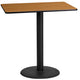Natural |#| 24inch x 42inch Natural Laminate Table Top with 24inch Round Bar Height Table Base