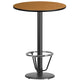 Natural |#| 30inch Round Natural Laminate Table Top & 18inch Round Bar Height Base with Foot Ring