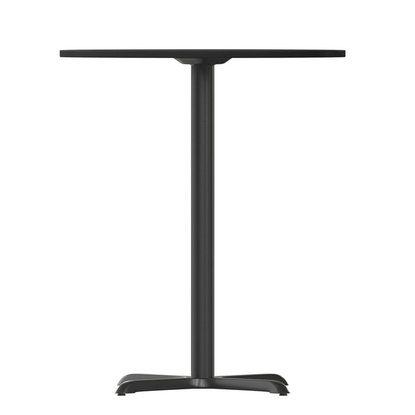 Black |#| 30inch Round Black Laminate Table Top with 22inch x 22inch Bar Height Table Base