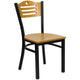 30inch Square Black Laminate Table Set with 4 Metal Chairs - Natural Wood Seat