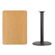Natural |#| 30inch x 42inch Natural Laminate Table Top with 24inch Round Bar Height Table Base