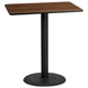 Walnut |#| 30x42 Rectangular Walnut Laminate Table Top & 24inch Round Bar Height Table Base