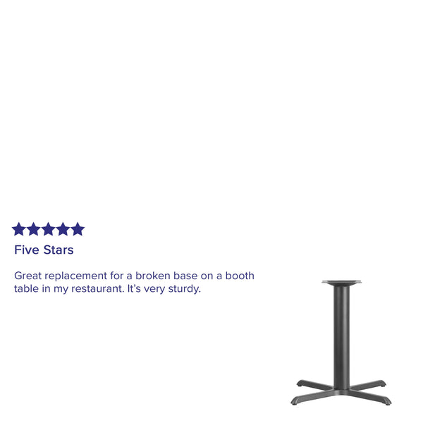 33inch x 33inch Restaurant Table X-Base with 4inch Dia. Table Height Column