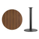 Walnut |#| 36inch Round Walnut Laminate Table Top with 24inch Round Bar Height Table Base