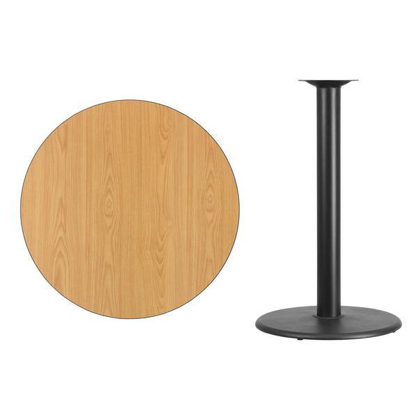 Black |#| 36inch Round Black Laminate Table Top with 24inch Round Bar Height Table Base