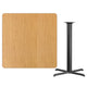 Natural |#| 42inch Square Natural Laminate Table Top with 33inch x 33inch Bar Height Table Base