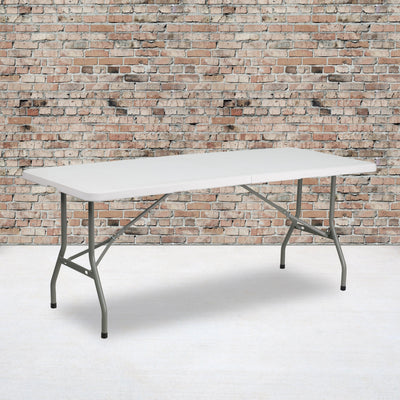 6-Foot Bi-Fold Plastic Folding Table - View 2