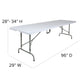 8-Foot Height Adjustable Bi-Fold Granite White Plastic Folding Table with Handle