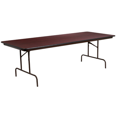 8-Foot Mahogany Melamine Laminate Folding Banquet Table