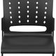 Black |#| 881 lb. Capacity Black Sled Base Stack Chair with Carry Handle and Air-Vent Back