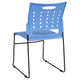 Blue |#| 881 lb. Capacity Blue Sled Base Stack Chair with Carry Handle and Air-Vent Back