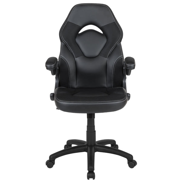 Black |#| Ergonomic Black Computer Gaming Chair with Padded Flip-Up Arms