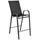 Black |#| 3 Piece Outdoor Bar Height Set-Glass Patio Bar Table-Black All-Weather Barstools