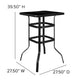 Navy |#| 3 Piece Outdoor Bar Height Set-Glass Patio Bar Table-Navy All-Weather Barstools