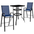 Brazos Outdoor Dining Set - 2-Person Bistro Set - Outdoor Glass Bar Table with All-Weather Patio Stools