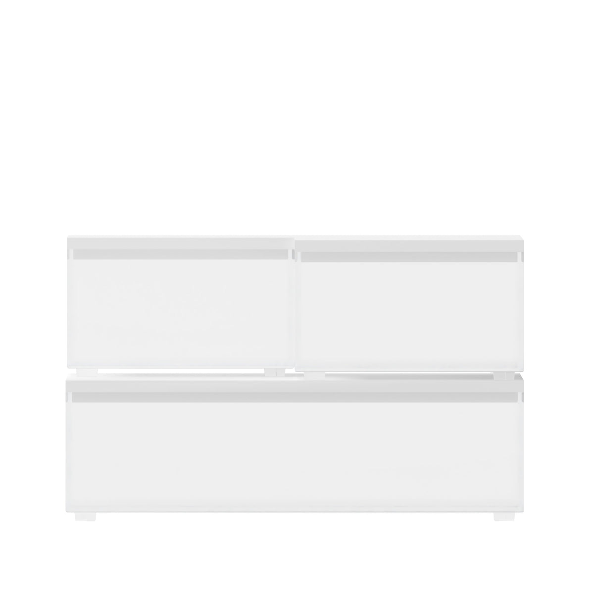 Clear/White |#| Premium Clear Plastic Storage Bins with White MDF Lids-3PK S/M/L