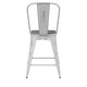 White/Gray |#| All-Weather Counter Height Stool with Poly Resin Seat - White/Gray