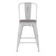 White/Gray |#| All-Weather Counter Height Stool with Poly Resin Seat - White/Gray