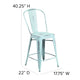 Green-Blue/Gray |#| All-Weather Counter Height Stool with Poly Resin Seat - Green-Blue/Gray