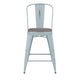 Green-Blue/Gray |#| All-Weather Counter Height Stool with Poly Resin Seat - Green-Blue/Gray