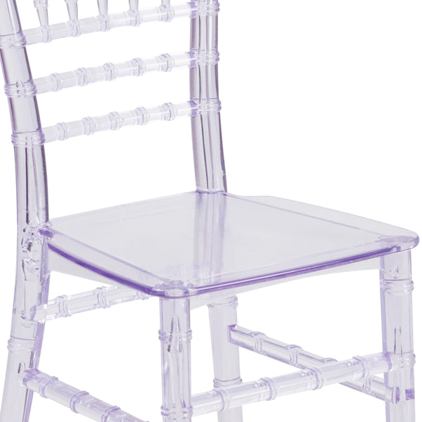 Clear |#| Child's Classic Resin Chiavari Chair for All Occasions in Transparent Crystal