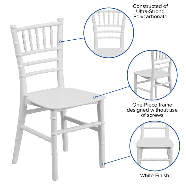 White |#| Child's Classic Resin Chiavari Chair for All Occasions in White