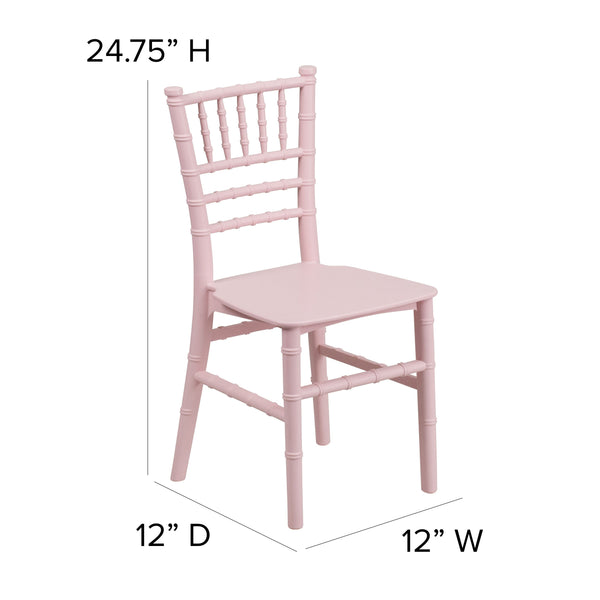 Pink |#| Child's Classic Resin Chiavari Chair for All Occasions in Pink