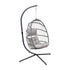 Cleo Patio Hanging Egg Chair, Wicker Hammock with Soft Seat Cushions & Swing Stand, Indoor/Outdoor Cushions