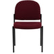 Burgundy Fabric |#| Comfort Burgundy Fabric Stackable Steel Side Reception Chair - Home Office