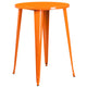 Orange |#| 30inch Round Orange Metal Indoor-Outdoor Bar Height Table - Industrial Table