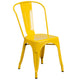 Yellow |#| 30inch Round Yellow Metal Indoor-Outdoor Table Set with 2 Cafe Chairs
