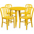 Commercial Grade 30" Round Metal Indoor-Outdoor Table Set with 4 Vertical Slat Back Chairs