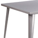 Silver |#| 35.5inch Square Silver Metal Indoor-Outdoor Table - Industrial Table