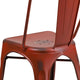 Kelly Red |#| Distressed Kelly Red Metal Indoor-Outdoor Stackable Chair - Kitchen Furniture