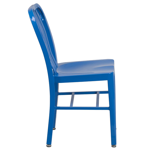 Blue |#| Blue Metal Indoor-Outdoor Chair - Kitchen Chair - Restaurant Seating