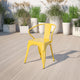 Yellow |#| Yellow Metal Indoor-Outdoor Chair with Arms - Restaurant Furniture