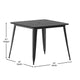 Black |#| 36inch SQ Commercial Poly Resin Restaurant Table with Umbrella Hole - Black/Black