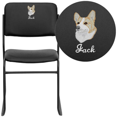 Embroidered HERCULES Series 500 lb. Capacity High Density Stacking Chair with Sled Base - View 1