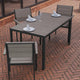 Gray |#| Commercial 55 x 31 Faux Teak Outdoor Patio Table - Gray/Gray