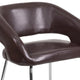 Brown |#| Contemporary Brown LeatherSoft Side Reception Chair w/Chrome Legs - Guest Chair