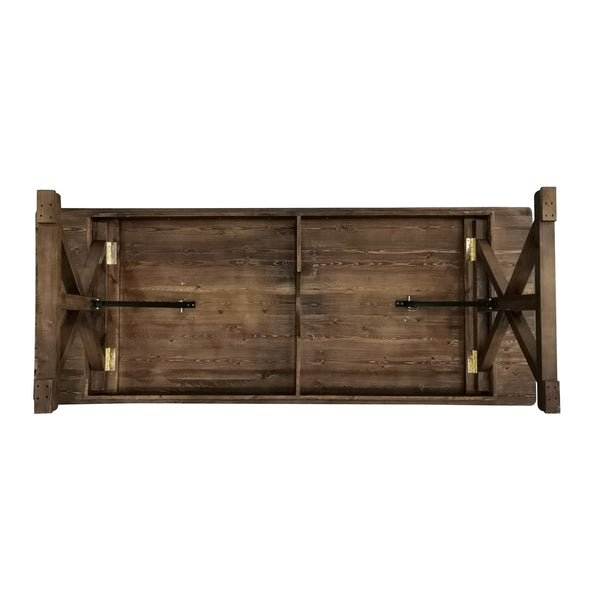 Antique Rustic |#| Solid Pine Farm Dining Table with X-Style Legs in Antique Rustic - 9' x 40inch