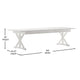 Antique Rustic White |#| Solid Pine Farm Dining Table with X-Style Legs in Antique Rustic White-9' x 40inch