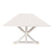 Antique Rustic White |#| Solid Pine Farm Dining Table with X-Style Legs in Antique Rustic White-9' x 40inch
