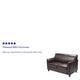 Brown |#| Brown LeatherSoft Loveseat w/ Clean Line Stitched Frame - Reception Seating