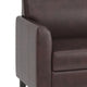Brown |#| Brown LeatherSoft Loveseat w/ Clean Line Stitched Frame - Reception Seating