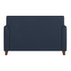 Navy |#| Navy LeatherSoft Loveseat w/ Clean Line Stitched Frame - Reception Seating